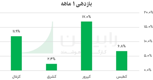 نمودار بازدهی 1 ماهه