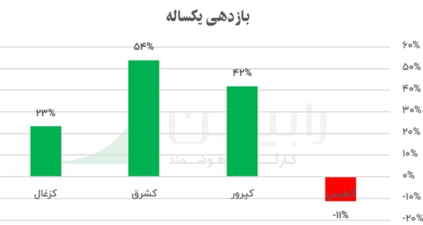 نمودار بازدهی 1 ساله