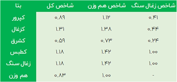 بررسی ضریب بتا شرکت‌ها