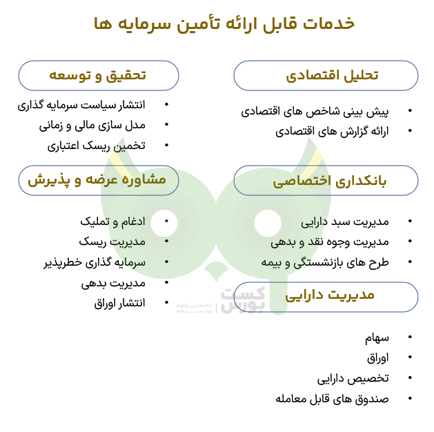 خدمات شرکت تأمین سرمایه